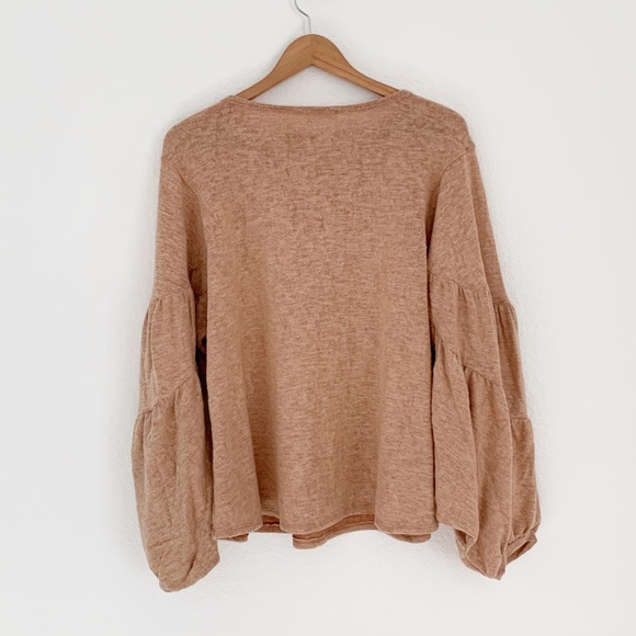 Soft Brushed Solid Bishop Sleeves Top - Picture 10 of 10